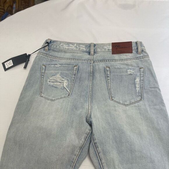 NWT One X One Teaspoon Saints Phoenix Destroyed Denim Jeans Size 26 New - Picture 10 of 12